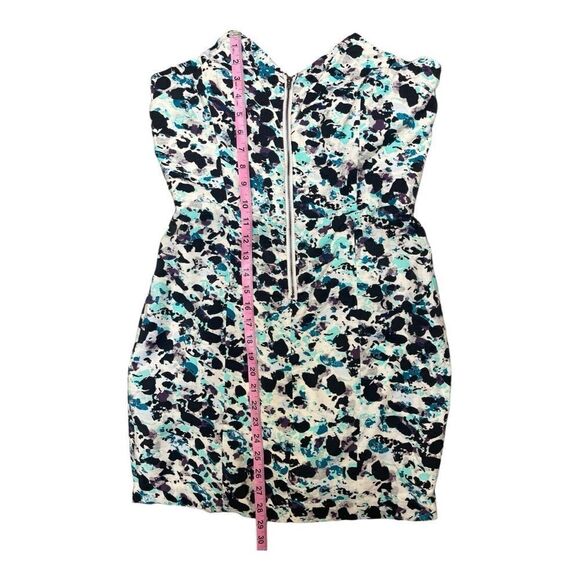 NWT BCBG Generation Blue Sleeveless Mini Floral Cocktail Dress Zipper Sz 8 - Picture 2 of 7